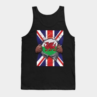 Wales Flag Great Britain Flag Ripped - Gift for Welsh From Wales Tank Top